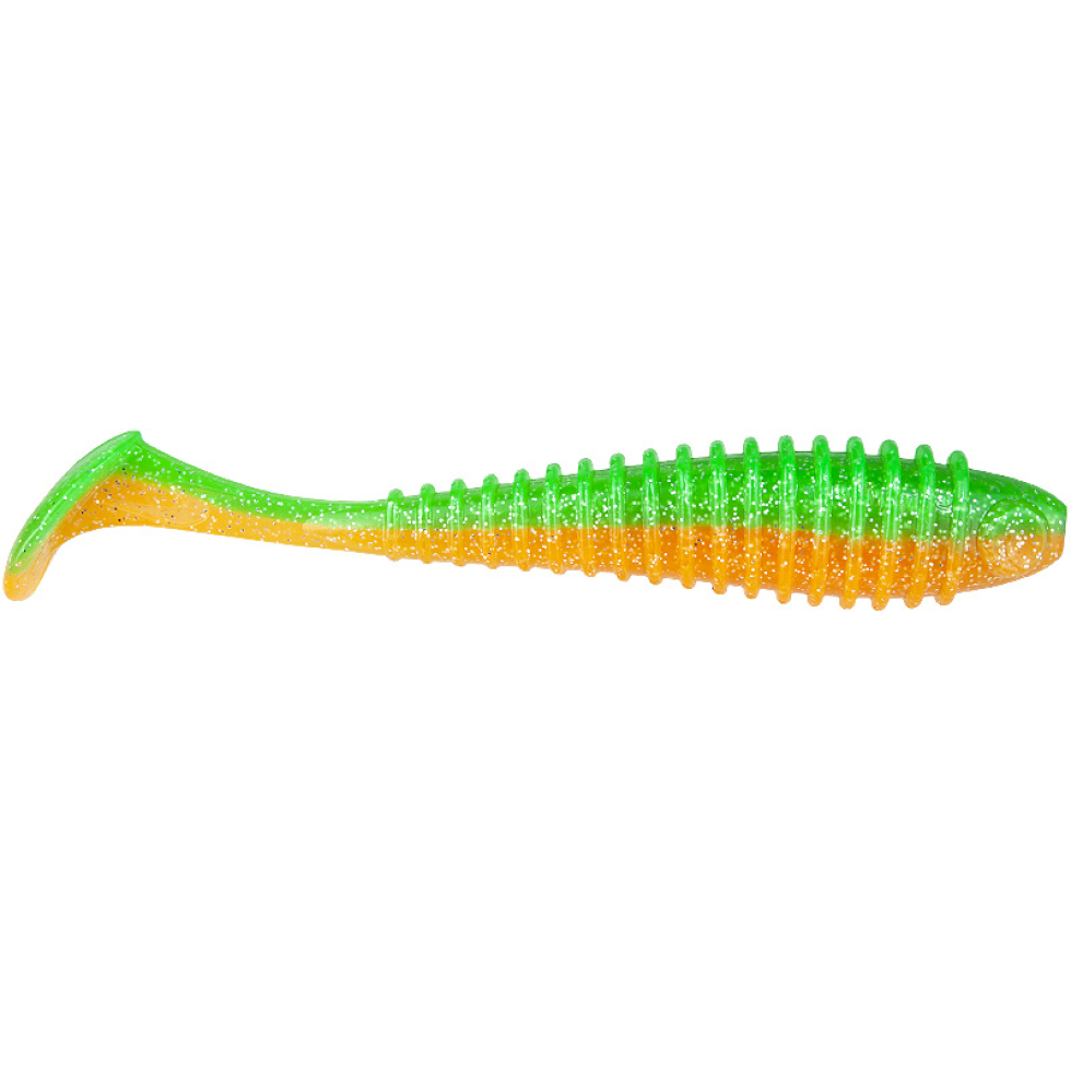 Виброхвост Tubby Daddy 9", 1шт, 02 Green-Orange