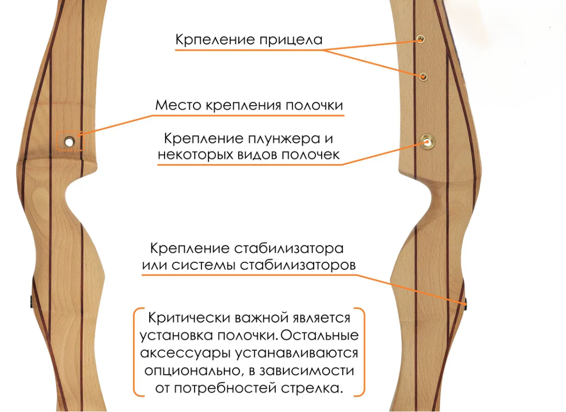 Лук рекурсивный Classic 68" 30# RH (черн. плечи)